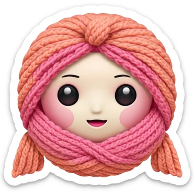 crochet single stitch (it has a color like a peach-pinky sunset) no faces  sticker