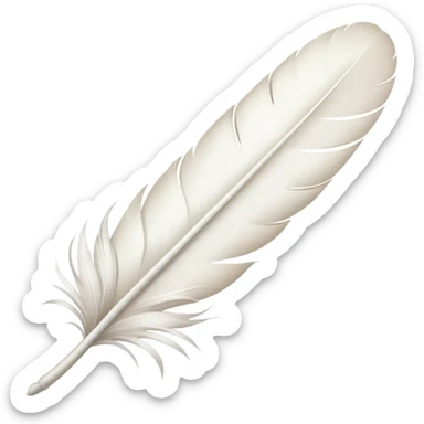 a small feather that describes the word tenderness sticker