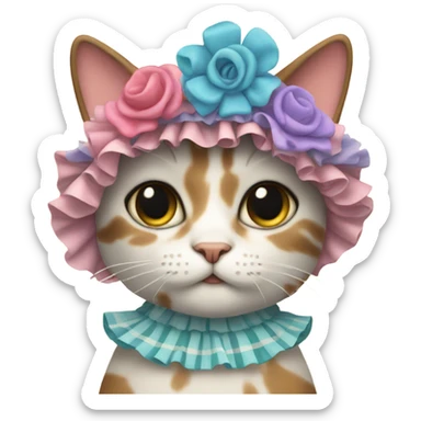 cat wearing a dress sticker