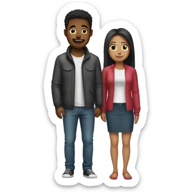 A woman next to her boyfriend sticker