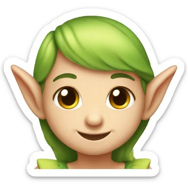 Cute little elf smiling and blushing  sticker