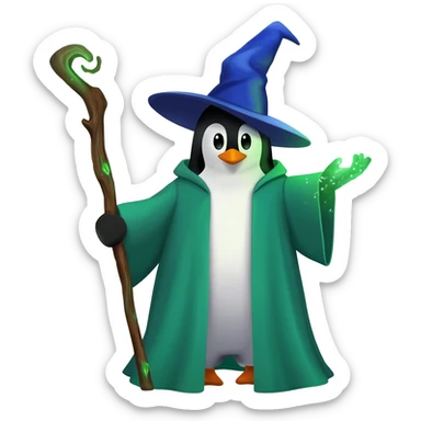 Penguin Wizard sticker