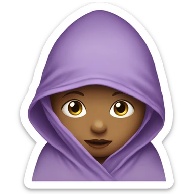 Baby girl in purple hooded swaddle sticker