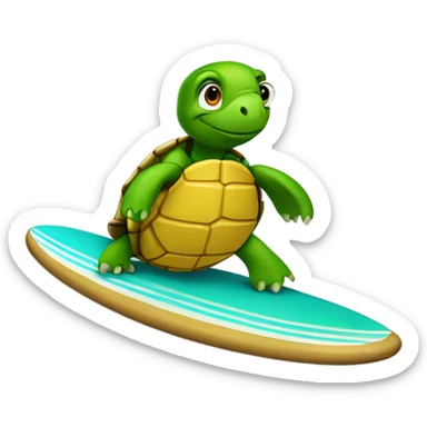 Turtle on a surfboard  sticker