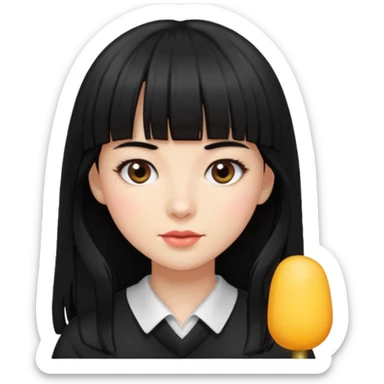 lecture girl with straight bangs fringe long black color hair 
lecture... lecture... sticker