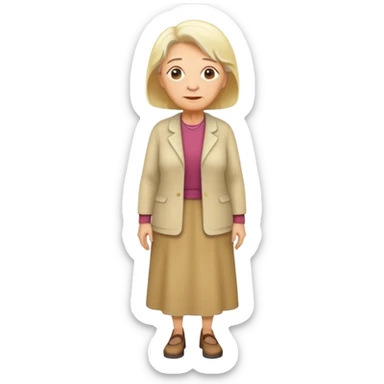 blond old woman full body standing  sticker