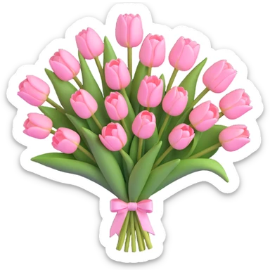 light pink tulip bouquet sticker