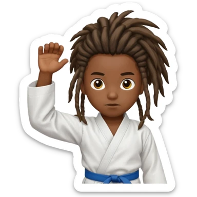 karate kids, dark skin, dreadlocks sticker