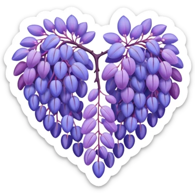 Wisteria and Malibu multicolor heart sticker