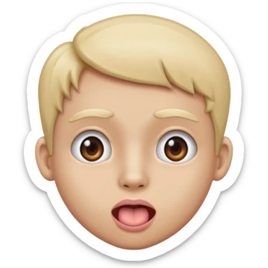 Emoji facing chalking tongue back & forth sticker