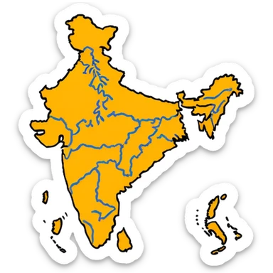 India map with saffron colour ( akhand Bharat ) with proper state sticker