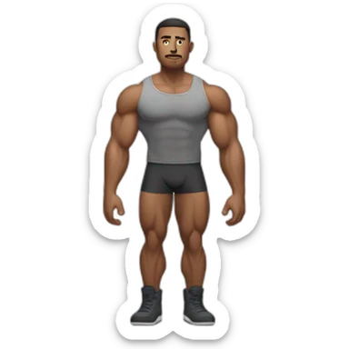 muscular man with a lower body of tank sticker
