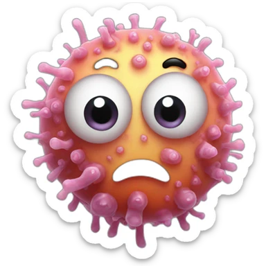 a sneaky bacteria with eyes sticker