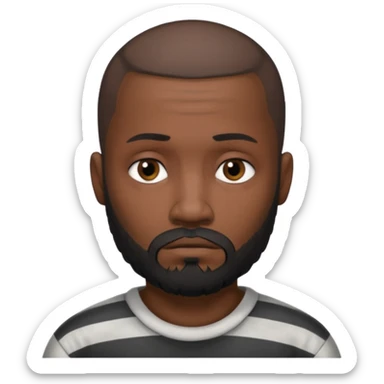 sad black tattooed bearded male prisoner sticker