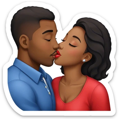 Pareja Afro dandose un beso en el cachete  sticker