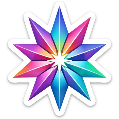 give me a 9 pointed star, multiple colors, very vibrant sticker