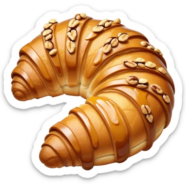 croissant with nuts and caramel  sticker