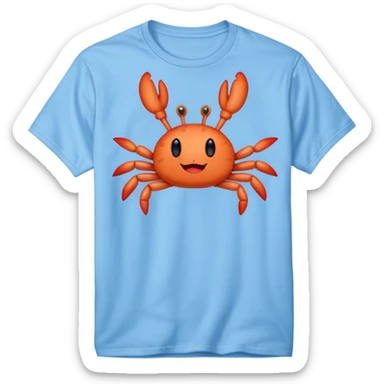 Blue shirt with I love krabby on it sticker