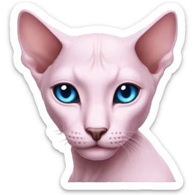 Pink-sphinx-kitty-blue-eyes sticker