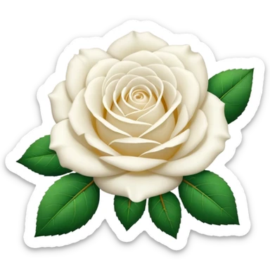 white rose, without green leaves, just flower sticker