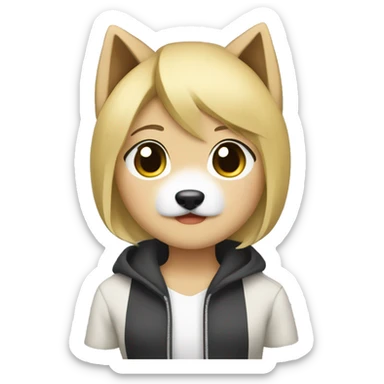 
Akita Neru: A stylish character with blonde hair, typically dressed in trendy, casual attire. sticker