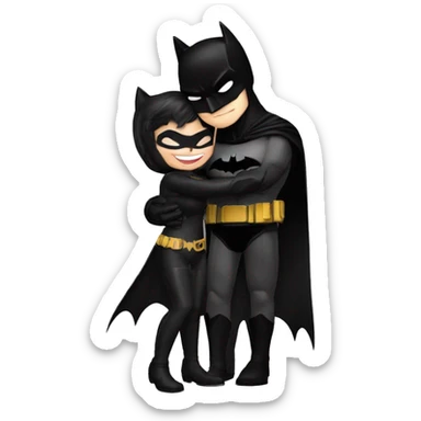 Batman hugs catwoman sticker
