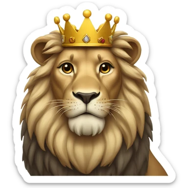Lion wearing a crown sticker