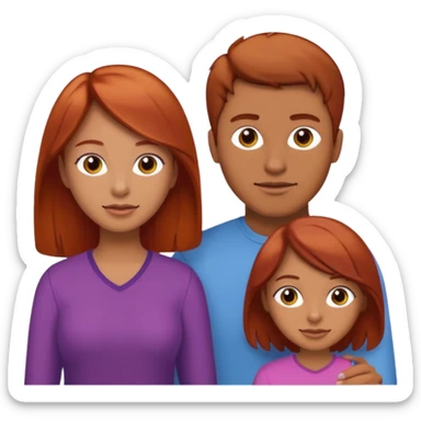 Red hair mom brown hair dad brown hair teen girl sticker