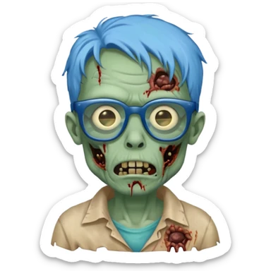 zombie with blue glasses sticker