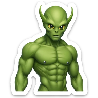 Alien buff as hulk sticker
