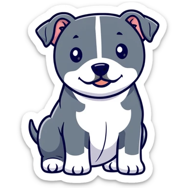 cute Staffordshire Bull Terrier dog with happy expression and strong body sticker