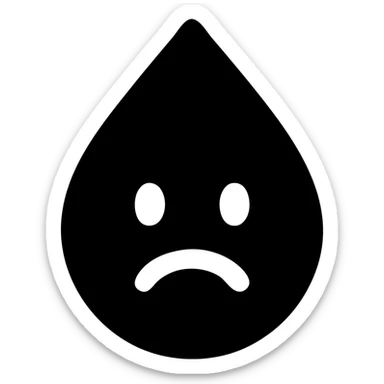 solid filled sad water droplet icon sticker