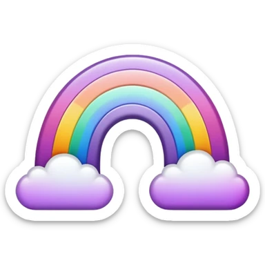 arco iris branco e roxa sticker