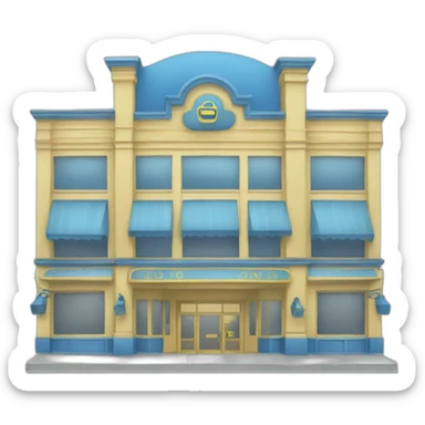 blue and yellow department store sticker