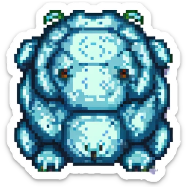 chubby small tardigrade pixel art sticker