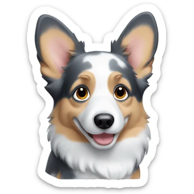 Blue Merle corgi blue eyes  sticker