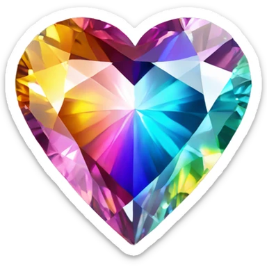 Heart shaped 56-carat rainbow diamond sticker