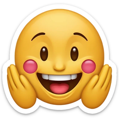 Classic iPhone laughing emoji but crazy sticker
