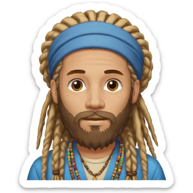 dreadlock hippie beard sticker
