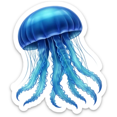 transparent blue jellyfish with details sticker