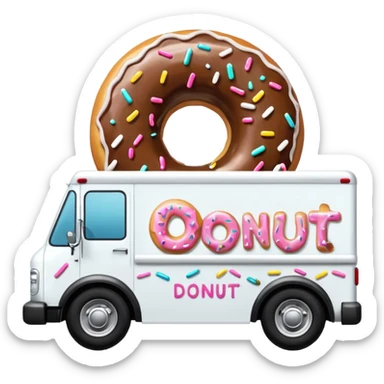 big donut truck with donut decals, frosting decals and sprinkle decals sticker