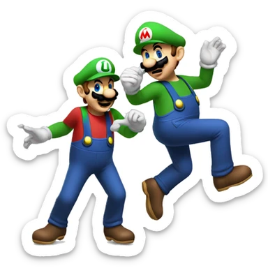 Mario and Luigi dancing sticker