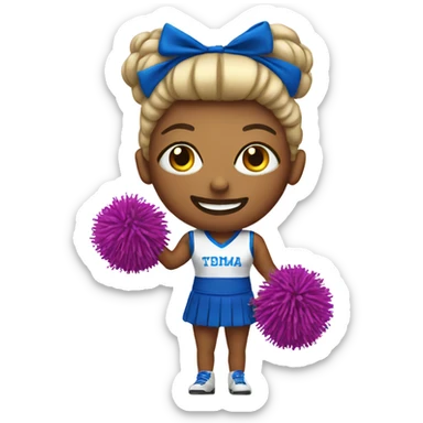 Cheerleader with pompoms sticker
