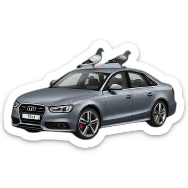 pigeon in audi car sticker