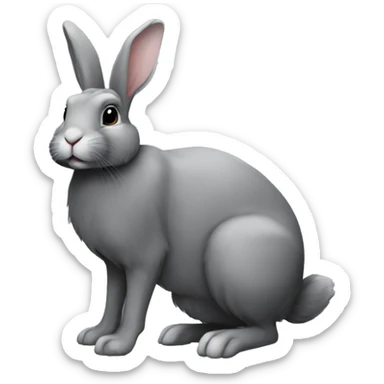 rabbit-lopear-dark grey-fullbody-lop sticker