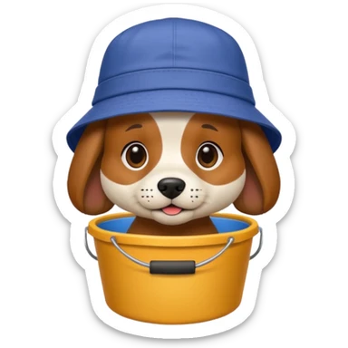 bucket hat dog sticker