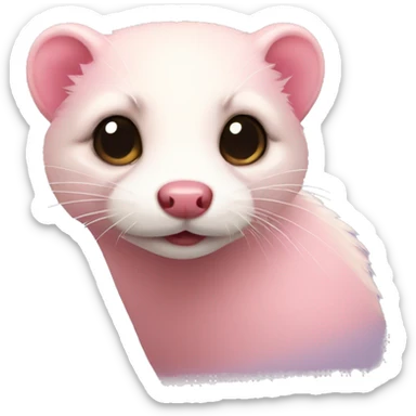 Pastel pink ferret sticker