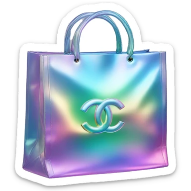 Iridescent Christmas Chanel shopping bag sticker