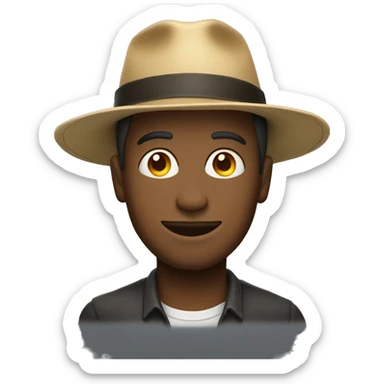 Homme portant un chapeau  sticker