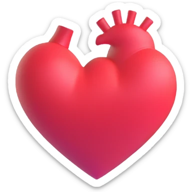heart with a slight tilt sticker